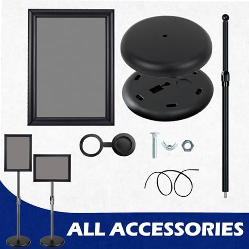 8.5x11 Sign Stands for Display, Adjustable Sign Holder Black 2-Pack