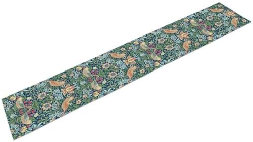William Morris Floral Table Runner, Vintage Green Flowers Botanical Printed Table Runner for Home Kitchen Dining Table Decoration,13x70 Inch