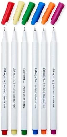 KINGART Studio Fine Line Pens, 24 Colors Set, 0.4mm Ultra Fine Tip for Drawing, Sketching, Journaling, Adult Coloring, & Art Projects, Water-Based Ink, Non-Bleeding.