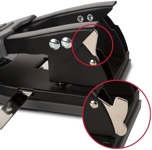 Swingline 2 Hole Punch, 28 Sheet Capacity Hole Puncher, Paper Punch, Low Effort Comfort Handle, Alignment Guide, Black (74050)