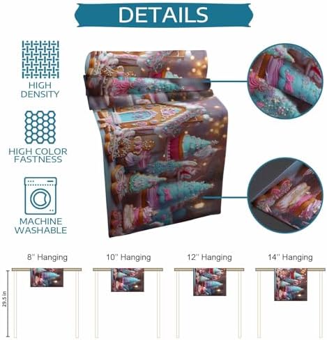 Christmas Table Runner Dresser Scarf 13 x 108 Inch Gingerbread House Gingerbread Man Cake Candy Table Runners Non-Slip Heat Resistant Kitchen Dining Table Decor for Home Holidays Indoor Outdoor