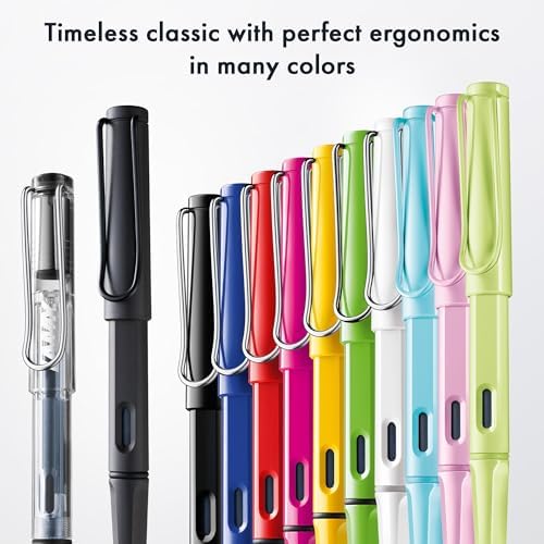LAMY safari springgreen - Fountain Pen with ergonomic grip & polished Left-Handed steel nib (LH) in size M - ideal for any Writing & Calligraphy - including LAMY T 10 blue cartridge