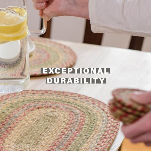 Homespice Azalea Jute Braided Placemats, Rect 13x19 Set of 6