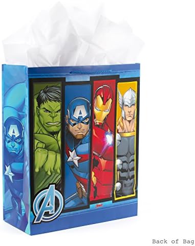 Hallmark 15" XL Avengers Gift Bag with Tissue Paper (Thor, Hulk, Iron Man)