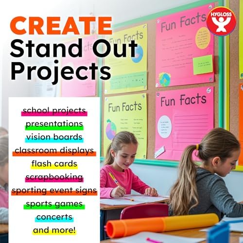 Hygloss Poster Board 11 x 14, 25 Pack Neon Yellow, Colored Posterboard