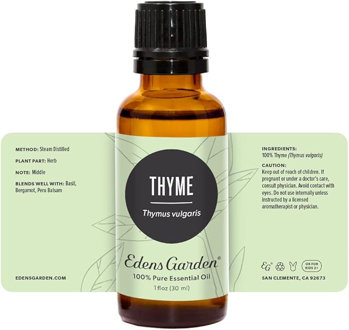 Edens Garden Thyme Essential Oil- 100% Pure Premium Grade, Undiluted, Natural, Therapeutic, Aromatherapy, The Best for Diffuser, Candle, Laundry, Kid Safe 30 ml (1 fl oz)