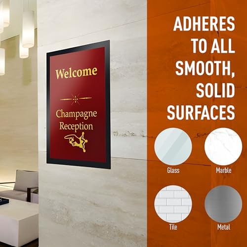 Durable Duraframe Self-Adhesive Magnetic Frame Black - Letter Size 8.5" x 11" - Document Frame For Internal Signage - Self-Adhesive Attachment - Pack of 4