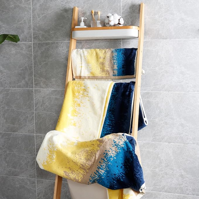 SEMAXE 12-Piece Family Bathroom Towel Set - 100% Cotton, 4 Bath Towels, 4 Hand Towels, 4 Washcloths, Ultra-Soft and Super Absorbent, Lighter Weight