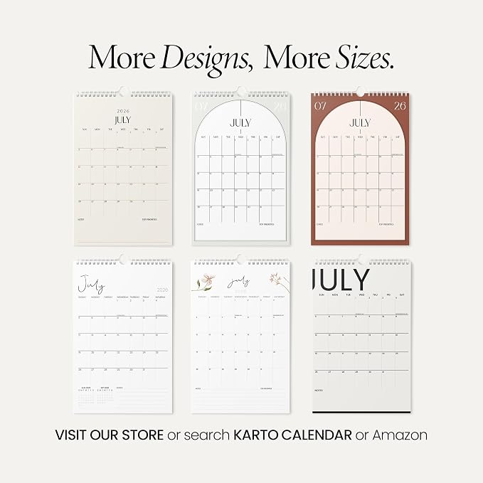 Karto Wall Calendar 2026-2027 11x17 in - Modern Black