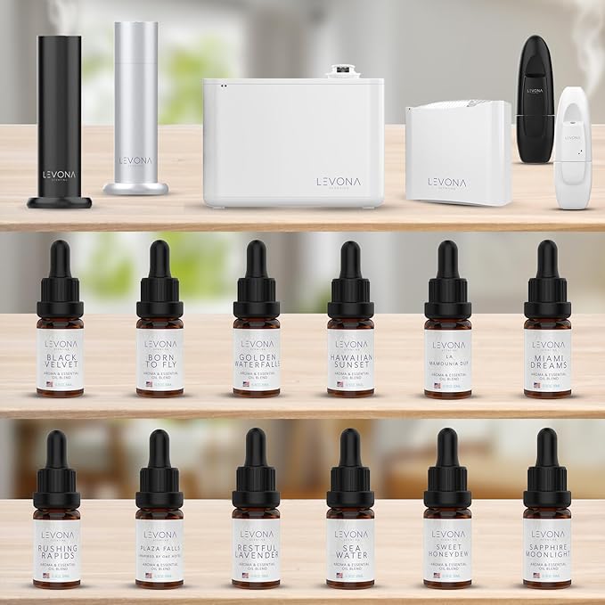 Levona Scents Pure Essential Oils for Diffusers for Home Luxury Scents - Restful Lavender Essential Oil is A Floral Blend of Eucalyptus, Bergamot, Lavender - Aroma Diffuser Oil
