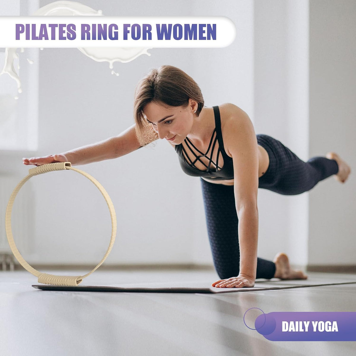Pilates Ring, 13.5"/12" Silicone Magic Circle with Training Poster & Portable Bag, Pilates Ring Circle for Inner Thigh Workout, Yoga, Lose Weight & Physical Therapy for Women