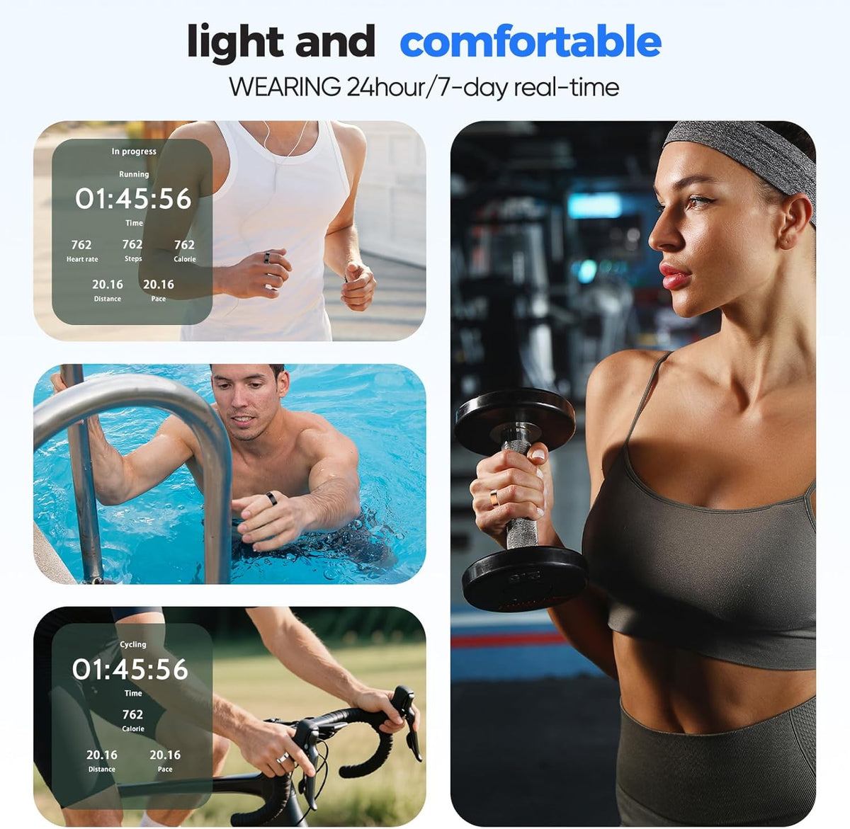Smart Ring with Sleep Monitoring, No APP Subscription, 10-Day Battery Life, Stress/Heart Rate/Women's Health Tracker, Android & iOS Compatible (Rose Gold, 10)