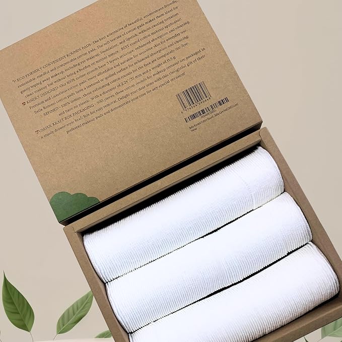 Certified Organic Cotton Rounds (300 Count) Makeup Remover Pads, Hypoallergenic, Lint-Free | 100% Pure Cotton