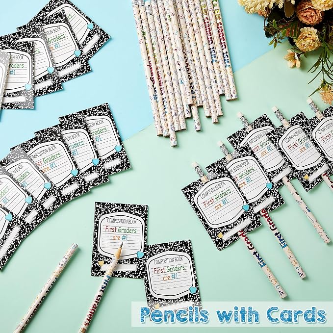 Tenceur 24 Set Back to School 1st Graders Pencils & Cards Gifts Bulk