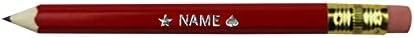 EZPENCILS & GIFTS - Golf Pencils Tipped with Eraser (1/2 a Pencil - Pew Pencils) - Red Colored Barrel - FREE-PERSONALIZATION - 2HB Black Lead - Custom Text - Non-Smear Eraser – Package of 80