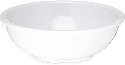 Carlisle FoodService Products Kingline Reusable Plastic Bowl Nappie Bowl for Home and Restaurant, Melamine, 14 Ounces, White, (Pack of 48)