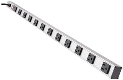 Eaton Tripp Lite Series PS3612 12-Outlet Long Power Strip for Dorm Room Workbench Shop and Garage, Industrial Heavy Duty Metal Housing, 15ft Long Extension Cord, 3ft Length, Mountable/Wall Mount