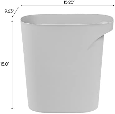 IRIS USA Small Trash Can |Made in USA| 6 Gallon/24 Qt (2-Pack) - Gray