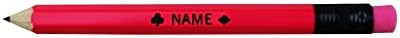 EZPENCILS & GIFTS - Golf Pencils Tipped with Eraser (1/2 a Pencil - Pew Pencils) - Neon Pink Colored Barrel - FREE-PERSONALIZATION - 2HB Black Lead - Custom Text - Non-Smear Eraser – Package of 20