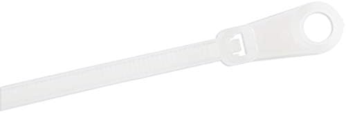 StarTech.com 6"(15cm) Cable Ties with Mounting Hole - 1/8"(3mm) Wide, 1-1/2"(40mm) Bundle Dia. 40lb(18kg) Tensile Strength, Nylon 66 Self Locking Ties w/Screw Hole, UL Listed, 100 Pack, TAA