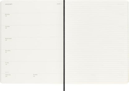 Moleskine 2027 12-Month Weekly Planner, XL, Black, Softcover