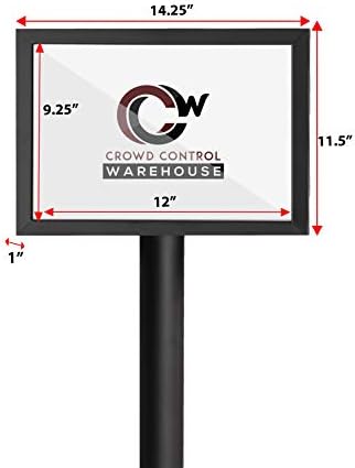 CCW 11 X 14 Inch Horizontal Pedestal Floor Sign Frame, Satin Brass