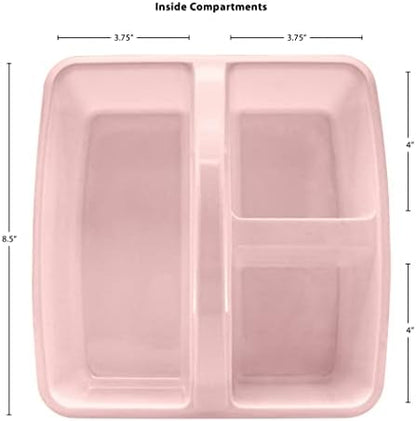 Teacher Created Resources Light Pink Portable Plastic Storage Caddy 6-Pack for Classrooms, Kids Room, and Office Organization, 3 Compartments