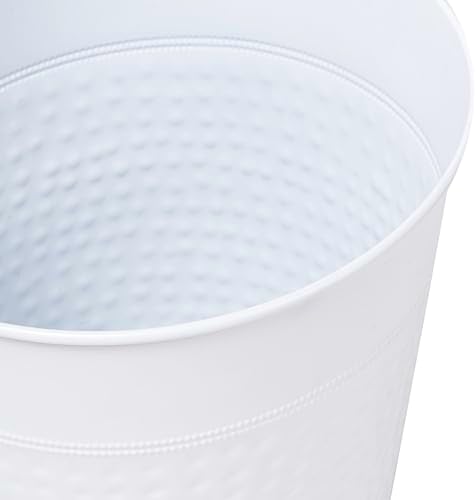 happimess Riley 2 Gal Hammered Steel Bin 10" H, Matte White