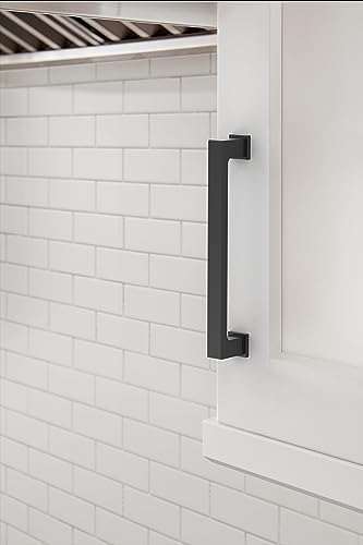 Amerock 10BX37032MB | Matte Black Cabinet Pull | 5-1/16 inch (128mm) Center-to-Center | 10 Pack | Bridgeport | Furniture Hardware