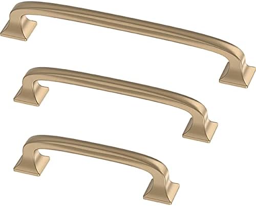Franklin Brass (5-Pack) – Champagne Bronze Cabinet Handles, 5-1/16 Inch Hole Center, Pulls for Drawers, Kitchen Cabinet Door, Dressers | Lombard