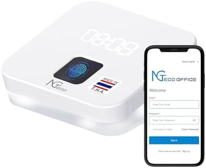 NGTeco Cloud Time Clock for Employees Small Business, Remote Control Fingerprint Time Clocks, Customization Rule Clock in Machine with Software ＆ iOS/Android App, 2.4G WiFi, No Monthly Fee
