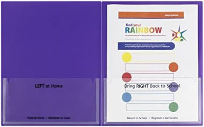 C-Line Classroom Connector School-to-Home Folders, Purple, 25 per Box (32009) (Pack of 6)