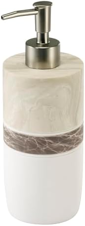 IZOD – Vanity Accessory Set, Hand-Painted Resin with Marble Look Color-Block Design, Decorative Lotion Pump, Vanity Tray & Covered Jar (Tidal)