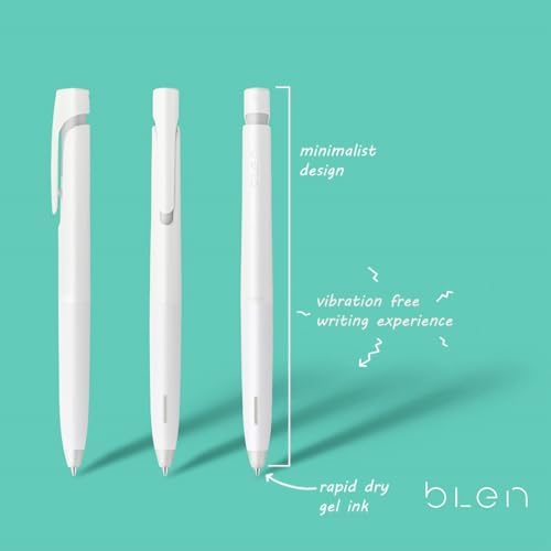 Zebra Pen bLen Black Retractable Gel Pen, Black Ink, 0.7mm, 2-Pack