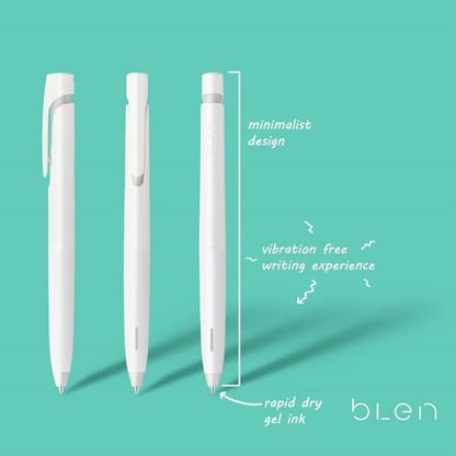 Zebra Pen bLen Black Retractable Gel Pen, Black Ink, 0.7mm, 2-Pack
