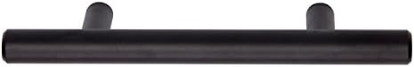 Amazon Basics Euro Bar Cabinet Handles, Drawer Pulls, 5.38-inch Length, 3-inch Hole Center, 1/2-inch Diameter, Matte Black, 10-Pack, AB1500-FB-10