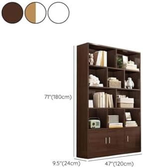 Closed Back Cabinet Wood Standard 9.5'' Wide Bookcase Bookshelf Storage Rack Multi-Layered Storage Shelf Cabinet Display Unit Integrated Against the Wall Black Oak 47.2" L x 9.4" W x 70.9" H