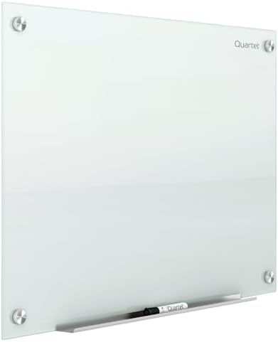 Quartet Magnetic Glass Dry Erase White Board, 48''W x 36''H Whiteboard, Infinity Frameless Mounting, White Surface (G4836W)