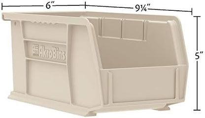 Akro-Mils 30237 AkroBins Plastic Storage Bins, 9"x6"x5", Red, 12-Pack