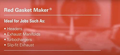 Permatex 34628 Right Stuff 90 Minute Red High Temperature Gasket Maker, 3 oz