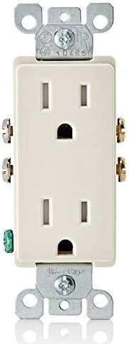 Leviton 15 Amp Decora Tamper-Resistant Duplex Electrical Wall Outlet, 10 Pack, T5325-TMP, Light Almond
