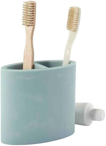 Nicole Miller - Bathroom Set, 2pc Resin Countertop Accessories, Dorm Room Essentials (Kendall Collection, Oasis)