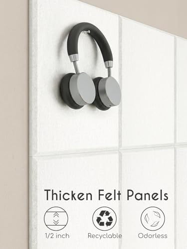 Thick Felt Pin Board Tiles 15 Pack, 11.8x11.8 Bulletin Board for Wall