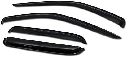 Window Deflector Sun/Wind Guards Smoke Window Visors 4P Set Compatible with 2005-2011 Dodge Dakota Quad Cab