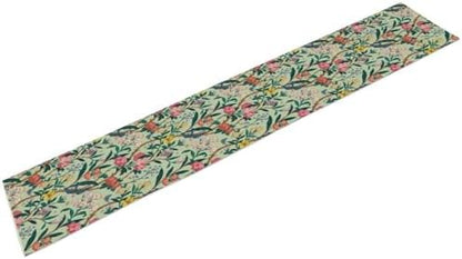 William Morris Floral Table Runner, Birds Butterflies and Bees Botanical Flower Original Design Print Table Runner for Home Party Dining Room Kitchen Decor 13x36 Inch
