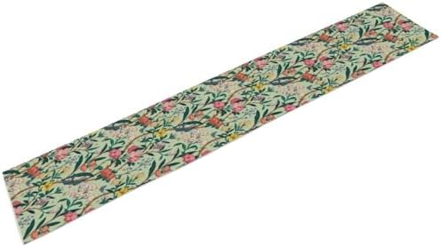 William Morris Floral Table Runner, Birds Butterflies and Bees Botanical Flower Original Design Print Table Runner for Home Party Dining Room Kitchen Decor 13x60 Inch