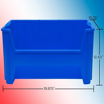 Akro-Mils Stak-N-Store Stackable Storage Bins, 15"x20"x12-1/2, Clear, 3-Pk