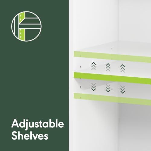 Furinno Jaya 5-Tier Book Shelf with Open Shelf Set of 2, Plain White