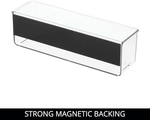 iDesign Magnetic Medium Clear Plastic Organizer Bins, 2-Pack