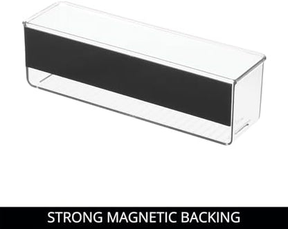 iDesign Magnetic Medium Clear Plastic Organizer Bins, 2-Pack